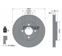 Textar Disco freno 92287003 anteriore, ventilato, 1 pezzo