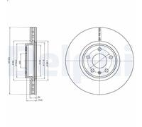 2X Disco freno DELPHI BG4346C AUDI A5 (8T3) 2 2008-2017