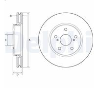 2X Disco freno DELPHI BG4952C per TOYOTA C-HR (_X1_) 2 2016-