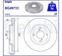 2X Disco freno DELPHI BG4971C per SUZUKI SWIFT IV (FZ, NZ) 1.2 2010-2017