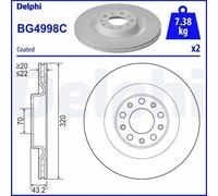 2X Disco freno DELPHI BG4998C per ALFA ROMEO GIULIA (952_) 2.2 2018-2022