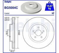 2X Disco freno DELPHI BG5004C per SUBARU XV (GT, G24) 2 2017-