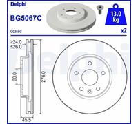 2X Disco freno DELPHI BG5067C per OPEL ASTRA K (B16) 1 2015-2019