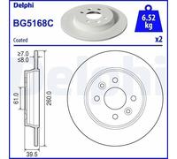 2X Disco freno DELPHI BG5168C per RENAULT CLIO V (B7_) 1 2019-