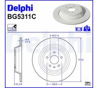 2X Disco freno DELPHI BG5311C FORD KUGA II VAN 2 2014-2019