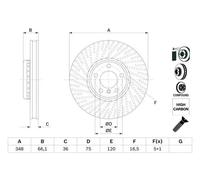 2x Disco freno disco del freno a due pezzi 0 986 479 E19 BOSCH per BMW 5 Touring