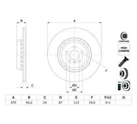 2x Disco freno disco del freno a due pezzi 0 986 479 G99 BOSCH per BMW 7 X5 X7 5