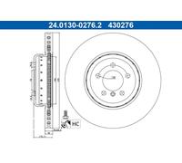 ATE Disco freno 24.0130-0276.2 a due pezzi