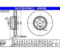 ATE 24.0136-0106.2 Disco freno