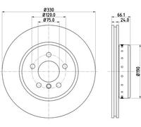 Hella Disco freno 8DD 355 120-661 a due pezzi per BMW 5