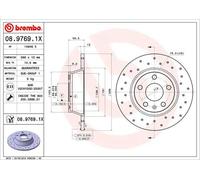 2x Disco freno forato 08.9769.1X BREMBO per AUDI TT TT Roadster