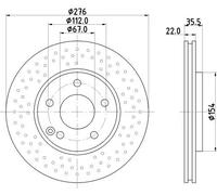 2x Disco freno forato 8DD 355 110-211 HELLA PAGID per MERCEDES-BENZ CLASSE A