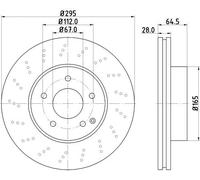 2x Disco freno forato 8DD 355 128-801 HELLA PAGID per MERCEDES-BENZ CLASSE C