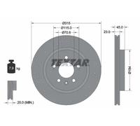 2x Disco freno forato 92290003 TEXTAR per OPEL ASTRA J GTC