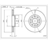 2x Disco freno Frontale d. veicolo ventilato 228 868 HART