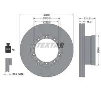2x Disco freno Frontale d. veicolo ventilato 93308700 TEXTAR