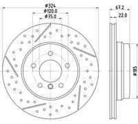 2x Disco freno incavato 8DD 355 123-031 HELLA PAGID per BMW 3 Touring 3