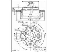 2x Disco freno intagliato 08.7765.75 BREMBO per VOLVO V70 I S80 I V70 II S60 I