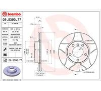 2x Disco freno intagliato 09.5390.77 BREMBO per BMW 3 3 Coupé 3 Touring Z3 Coupé