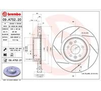 Disco freno BREMBO 09A75221 anteriore, ventilato, fessura, altamente carbonizzato, 1 pezzo