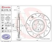 2x Disco freno intagliato 09.C170.1S BREMBO