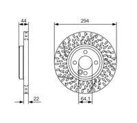 2x Disco freno intagliato/perforato 0 986 479 A69 BOSCH per MINI MINI Coupé MINI