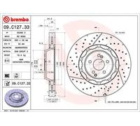 2x Disco freno intagliato/perforato 09.C127.33 BREMBO per MERCEDES-BENZ CLASSE S