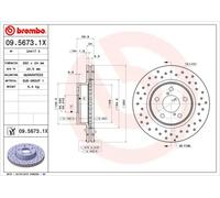 2x Disco freno perforato/ventilazione interna 09.5673.1X BREMBO per SUBARU