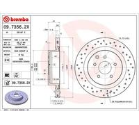 2x Disco freno perforato/ventilazione interna 09.7356.2X BREMBO per NISSAN