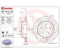 2x Disco freno perforato/ventilazione interna 09.7813.2X BREMBO per SUBARU