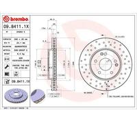 2x Disco freno perforato/ventilazione interna 09.8411.1X BREMBO