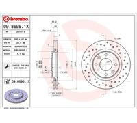 2x Disco freno perforato/ventilazione interna 09.8695.1X BREMBO per CITROËN DS