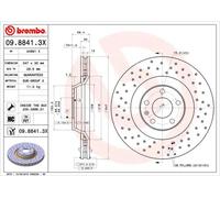 2x Disco freno perforato/ventilazione interna 09.8841.3X BREMBO per AUDI A6 C6