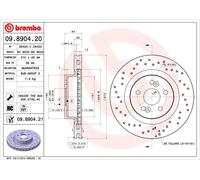 2x Disco freno perforato/ventilazione interna 09.8904.21 BREMBO per RENAULT