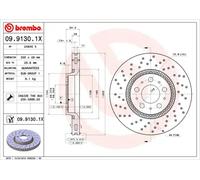 BREMBO Dischi Freno 09.9130.1X Freni a Disco,Dischi Dei Freni VOLVO,V70 II (285),S60 I (384),XC70 Cross Country (295),S80 I (184)