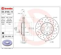 2x Disco freno perforato/ventilazione interna 09.9165.1X BREMBO per SAAB OPEL