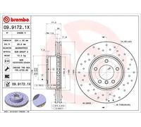 2x Disco freno perforato/ventilazione interna 09.9172.1X BREMBO per BMW 5 6