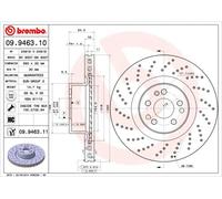 2x Disco freno perforato/ventilazione interna 09.9463.11 BREMBO