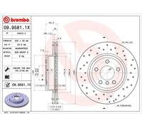 2x Disco freno perforato/ventilazione interna 09.9581.1X BREMBO per BMW X3