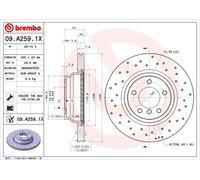 2x Disco freno perforato/ventilazione interna 09.A259.1X BREMBO per BMW 3 1 X1