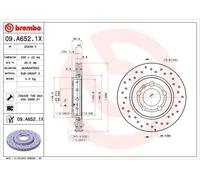 2x Disco freno perforato/ventilazione interna 09.A652.1X BREMBO per AUDI VW SEAT