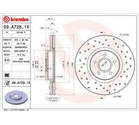 Disco freno BREMBO XTRA LINE BREMBO 09.A728.1X, 1 Pezzo