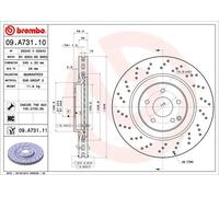 Disco freno BREMBO 09A73111 anteriore, ventilato, altamente carbonizzato, 1 Pezzo