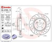 Disco freno BREMBO XTRA LINE BREMBO 09.A760.1X, 1 Pezzo