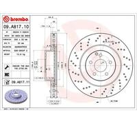 Disco freno BREMBO 09A81711 anteriore, ventilato, altamente carbonizzato, 1 Pezzo