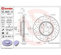 2x Disco freno perforato/ventilazione interna 09.A820.1X BREMBO per AUDI A5