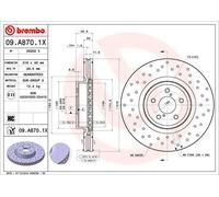 2x Disco freno perforato/ventilazione interna 09.A870.1X BREMBO per SUBARU