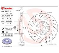 2x Disco freno perforato/ventilazione interna 09.A960.21 BREMBO