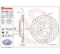 2x Disco freno perforato/ventilazione interna 09.A961.21 BREMBO