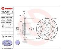 2x Disco freno perforato/ventilazione interna 09.A968.1X BREMBO per MAZDA 2